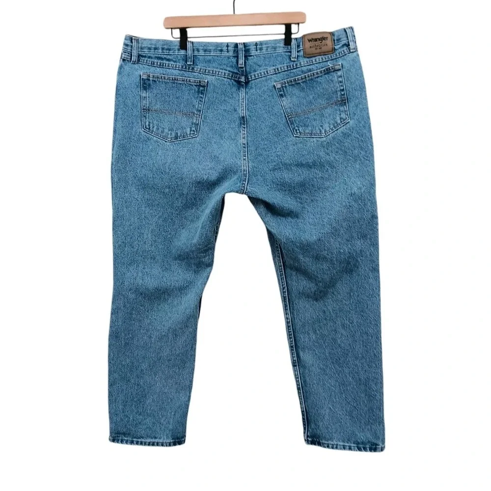 Wrangler Authentics Jeans Mens 46x30 Blue Regular Fit Denim Classic Workwear